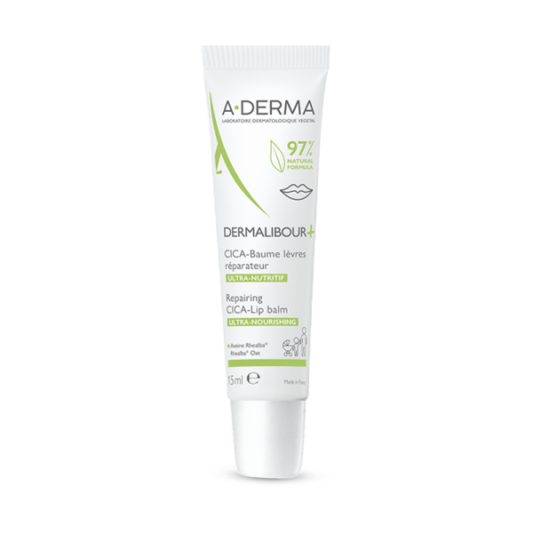 A-Derma Dermalibour+  Cica Lip-Balm 15ml (Eπανορθωτικό CICA-βάλσαμο χειλιών) Ref:22880P