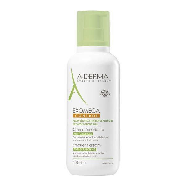 A-Derma Exomega Control Emollient Cream 400ml (Μαλακτική Κρέμα για Ατοπικό-Ξηρό Δέρμα) Ref:22772P