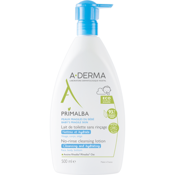 A-Derma Primalba No-rinse Cleansing Lotion 500ml (Απαλό Γαλάκτωμα Καθαρισμού για Βρέφη) Ref:22336P