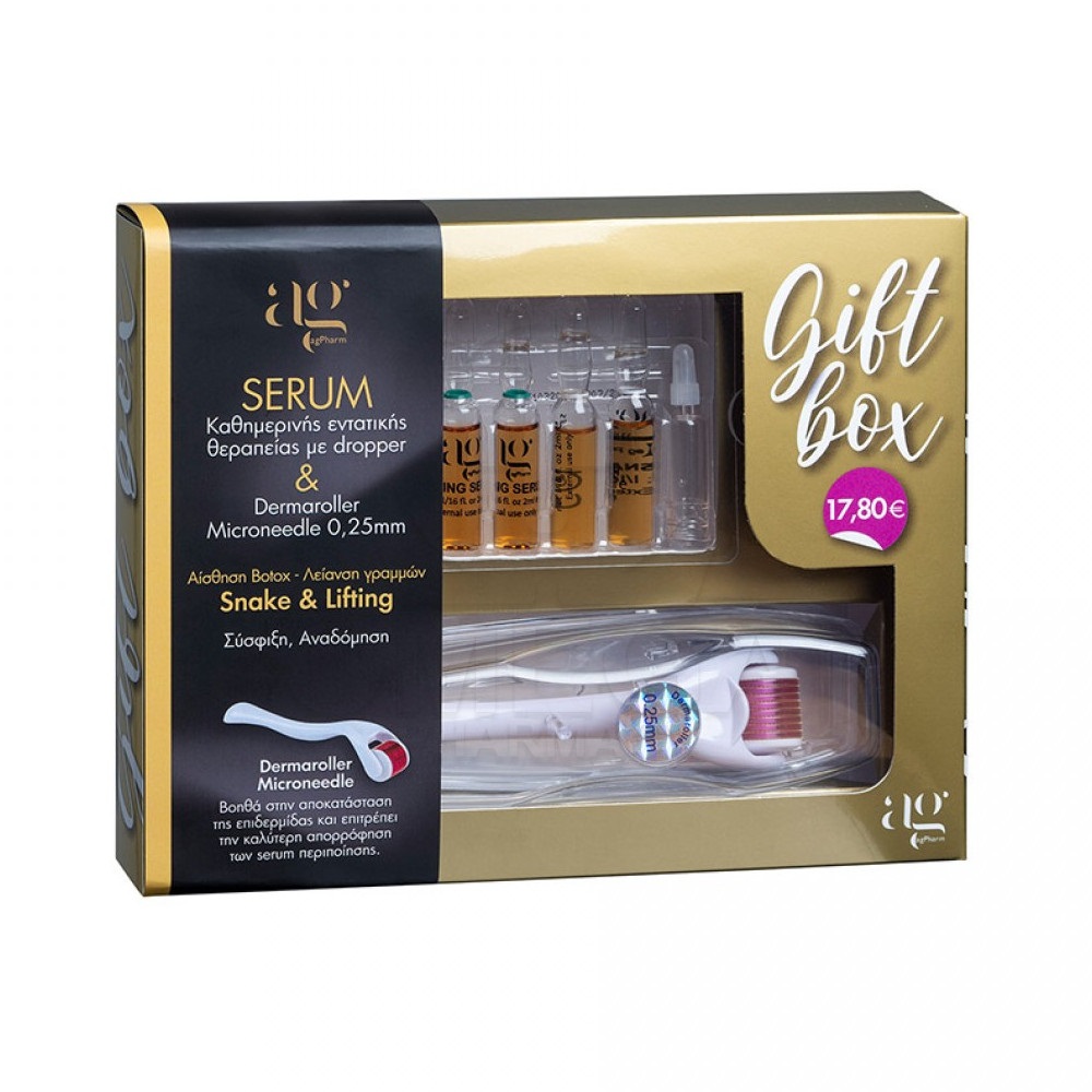 Ag Pharm Derma Roller Microneedles 0.25mm Gift Box (Lifting Serum 3x2ml + Snake Serum 2x2ml) Ag Pharm Derma Roller Microneedles 0.25mm Gift Box (Lifting Serum 3x2ml + Snake Serum 2x2ml)