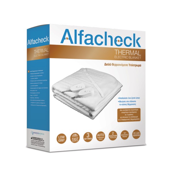 Alfacheck Thermal Electric Blanket 140x160cm (Διπλό Θερμαινόμενο Υπόστρωμα)