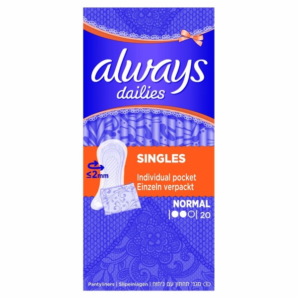 Always Dailies Σερβιετάκια Singles 20 τεμάχια