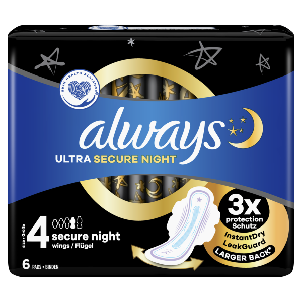 Always Ultra Secure Night InstantDry Size:4 6 τεμάχια