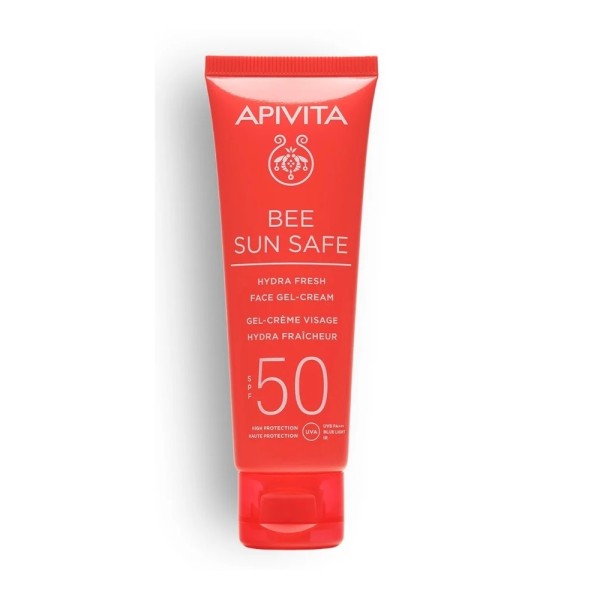 Apivita Bee Sun Safe Hydra Fresh Face Gel-Cream SPF50 50ml (Ενυδατική Αντηλιακή Κρέμα-Gel Προσώπου SPF50)