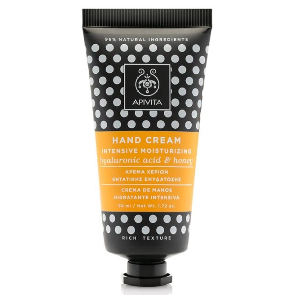 Apivita Hand Cream Hyaluronic Acid & Honey 50ml (Κρέμα Χεριών Εντατικής Ενυδάτωσης Πλούσιας Υφής)