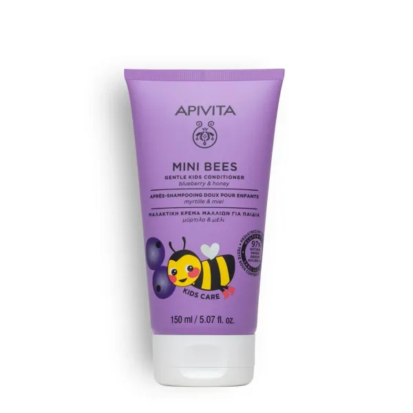 Apivita Mini Bees Gentle Kids Conditioner Myrtille & Miel 2y+ 150ml (Μαλακτική Κρέμα Μαλλιών Για Παιδιά)