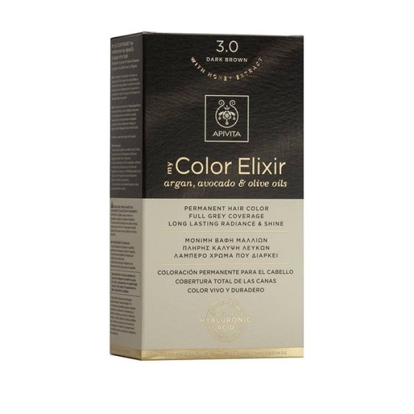 Apivita My Color Elixir No. 3.0 Καστανό Σκούρο (Μόνιμη βαφή μαλλιών) Apivita My Color Elixir No. 3.0 Καστανό Σκούρο (Μόνιμη βαφή μαλλιών)