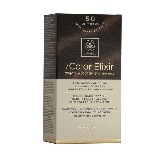 Apivita My Color Elixir No. 5.0 Καστανό Ανοιχτό (Μόνιμη βαφή μαλλιών) Apivita My Color Elixir No. 5.0 Καστανό Ανοιχτό (Μόνιμη βαφή μαλλιών)