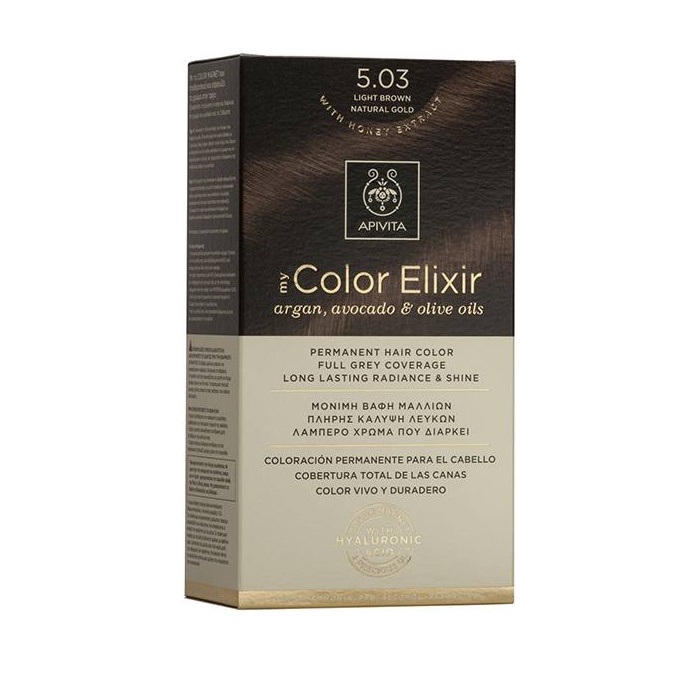 Apivita My Color Elixir No. 5.03 Καστανό Ανοιχτό Φυσικό Μελί (Μόνιμη βαφή μαλλιών) Apivita My Color Elixir No. 5.03 Καστανό Ανοιχτό Φυσικό Μελί (Μόνιμη βαφή μαλλιών)