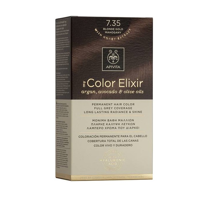 Apivita My Color Elixir No. 7.35 Ξανθό Μελί Μαονί (Μόνιμη βαφή μαλλιών) Apivita My Color Elixir No. 7.35 Ξανθό Μελί Μαονί (Μόνιμη βαφή μαλλιών)