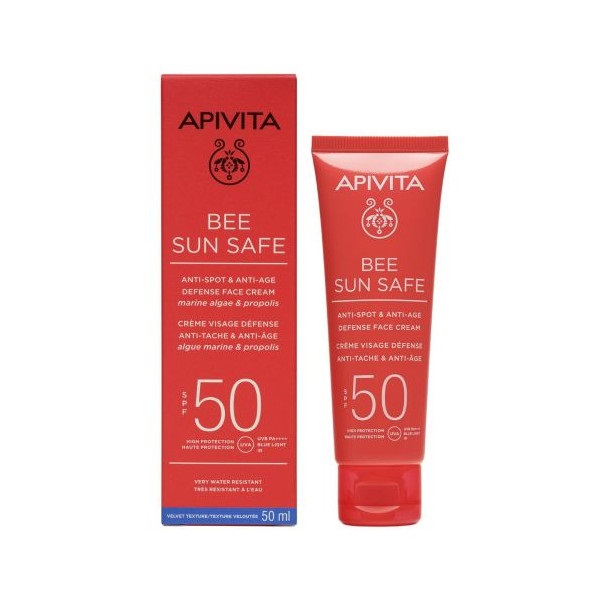 Apivita Bee Sun Safe Anti-Spot & Anti-Age Defense Face Cream SPF50 50ml (Αντηλιακή Κρέμα Προσώπου κατά των Πανάδων & των Ρυτίδων)