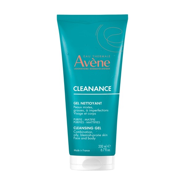 Avene Cleanance Gel Nettoyant Visage & Corps 200ml (Ελαφρώς Αφρώδες Τζελ Καθαρισμού Προσώπου & Σώματος για Λιπαρό Δέρμα με Ατέλειες ή Τάση Ακμής)