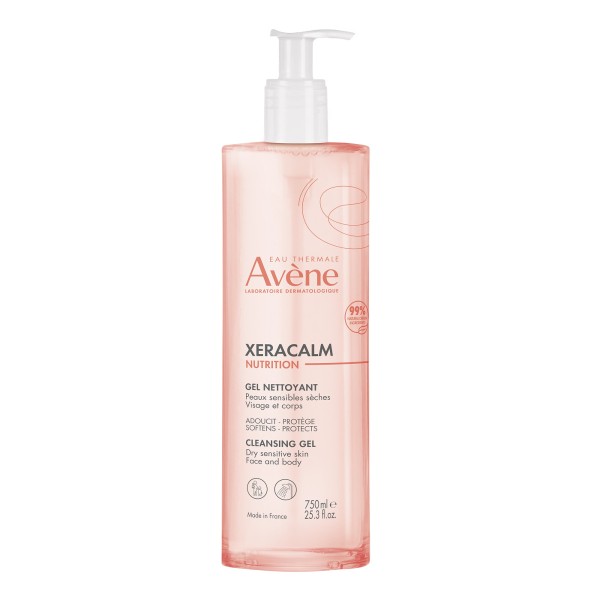 Avene XeraCalm Nutrition Cleansing Gel for Face & Body 750ml (Τζελ Καθαρισμού Προσώπου και Σώματος για Ευαίσθητες και Ξηρές Επιδερμίδες)