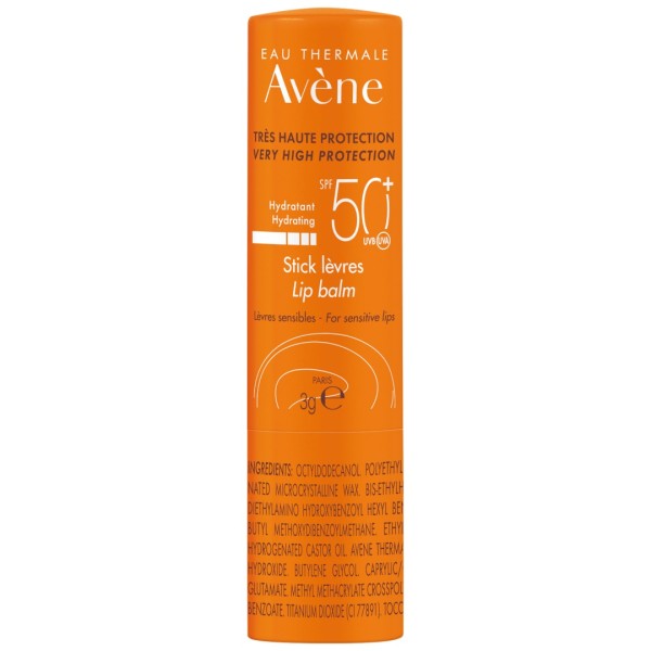 Avene Suncare Stick Levres Spf50+ 3g (Αντηλιακό Στικ Χειλιών - Για προστασία, θρέψη & ενυδάτωση)