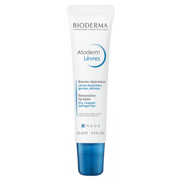 Bioderma Atoderm Baume Levres Lip Balm 15ml (Επανορθωτική και Θρεπτική Φροντίδα για τα Ξηρά, Σκασμένα και Ταλαιπωρημένα Χείλη)