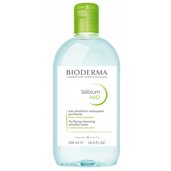 Bioderma Sebium H2O Purifying Cleansing Micellar Water for Combination/Oily Skin 500ml (Διάλυμα Καθαρισμού & Ντεμακιγιάζ Προσώπου & Ματιών για Μικτές ή Λιπαρές Επιδερμίδες)