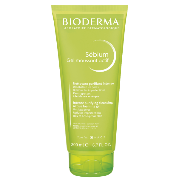 Bioderma Sebium Gel Moussant Actif 200ml (Αφρίζον Gel Ενεργού Καθαρισμού για Δέρμα με Τάση Ακμής με Σαλικυλικό & Γλυκολικό Οξύ)