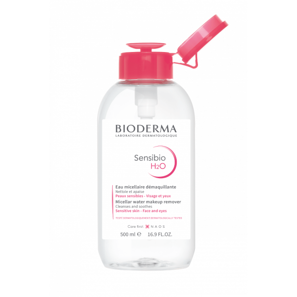 Bioderma Sensibio H2O Micellar Water Makeup Remover with Pump 500ml (Νερό Καθαρισμού & Ντεμακιγιάζ για Ευαίσθητες - Δυσανεκτικές Επιδερμίδες)