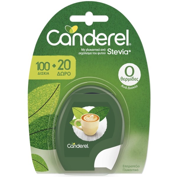 Canderel Stevia Tabs 100+20 tabs (Στέβια σε Δισκία)