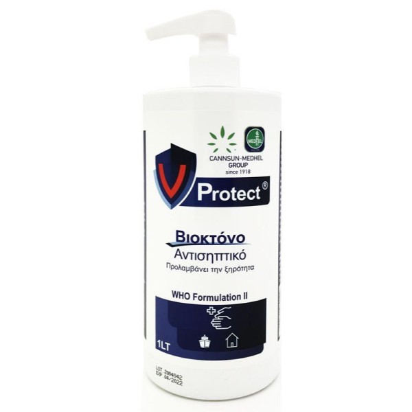 Cannsun Medhel V Protect 1L (Βιοκτόνο Αντισηπτικό Αλκοολικό Διάλυμα Χεριών)