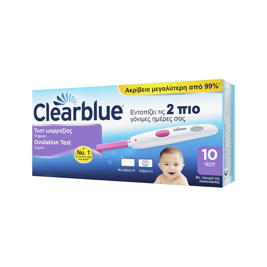 Clearblue Digital Ovulation Test 10pcs (Ψηφιακό Τεστ Ωορρηξίας) Clearblue Digital Ovulation Test 10pcs (Ψηφιακό Τεστ Ωορρηξίας)