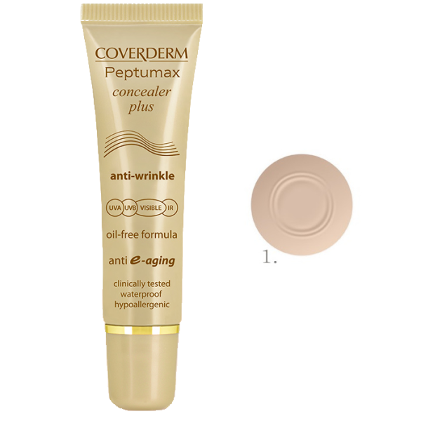 Coverderm Peptumax Concealer Plus Αnti e-aging Anti-Wrinkle Spf50+ HEVisible No.1 10ml (Concealer με Ολιστική Αντιρυτιδική Δράση)