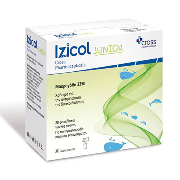 Cross Pharmaceuticals Izicol Junior 20 sachets x 6gr (Υπακτικό για την Αντιμετώπιση της Παιδικής Δυσκοιλιότητας)