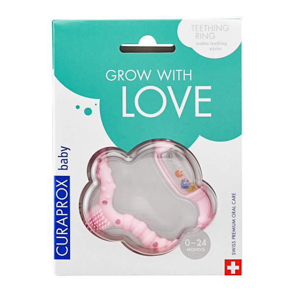 Curaprox Baby Teething Ring Pink 0-24m 1pc (Δαχτύλιος Οδοντοφυΐας)