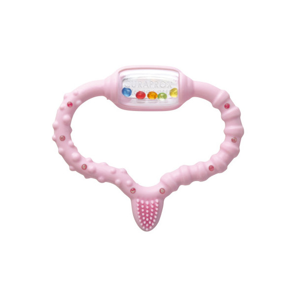 Curaprox Baby Teething Ring Pink 0-24m 1pc (Δαχτύλιος Οδοντοφυΐας)