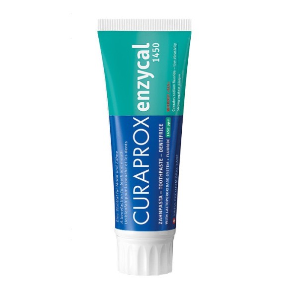 Curaprox Toothpaste Enzycal 1450ppm 12y+ 75ml (Οδοντόκρεμα με Ένζυμα και Φθόριο χωρίς SLS για όλη την οικογένεια και για παιδιά 12y+)