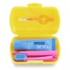 Curaprox Travel Set Yellow (Set Στοματικής Υγιεινής Ταξιδίου με Οδοντόκρεμα 10ml + Οδοντόβουρτσα Πτυσσόμενη + Μεσοδόντιο Βουρτσάκι Καθαρισμού + Κουτί Μεταφοράς Yellow)