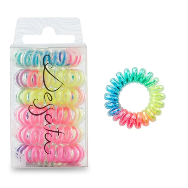 Dessata Hair Ties Rainbow 6pcs (Λαστιχάκια Μαλλιών σε Αποχρώσεις του Ουράνιου Τόξου)