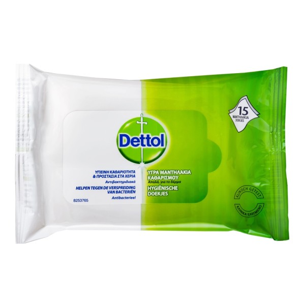 Dettol Υγρά Μαντηλάκια 15τεμ.