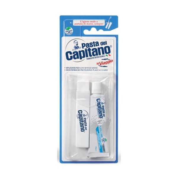 Dr Ciccarelli Pasta Del Capitano Travel Kit Plaque and Cavities Toothpaste 25ml & Toothbrush (Ταξιδιωτικό Κιτ με Οδοντόκρεμα κατά Πλάκας/Τερηδόνας και Οδοντόβουρτσα)