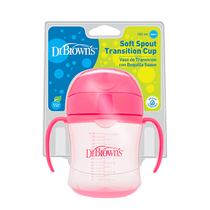 Dr Brown's <<Cup>> Soft Spout Transition Cup 6m+ 180ml (Κύπελλο Εκπαίδευσης με Μαλακό Στόμιο)