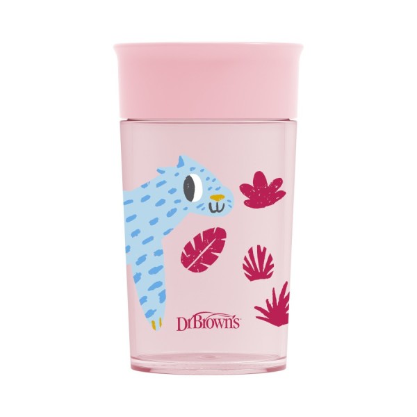 Dr Brown's <<Cup>> Milestones Cheers360 Spoutless Transition Cup 9m+ Pink 10oz/300ml (Κύπελλο Εκπαίδευσης χωρίς Στόμιο)