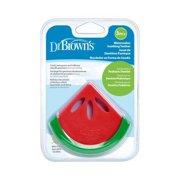 Dr Brown's <<Teethers>> Watermelon Soothing Teether 3m+ 1pc (Δροσιστικός Κρίκος Οδοντοφυΐας Καρπούζι)