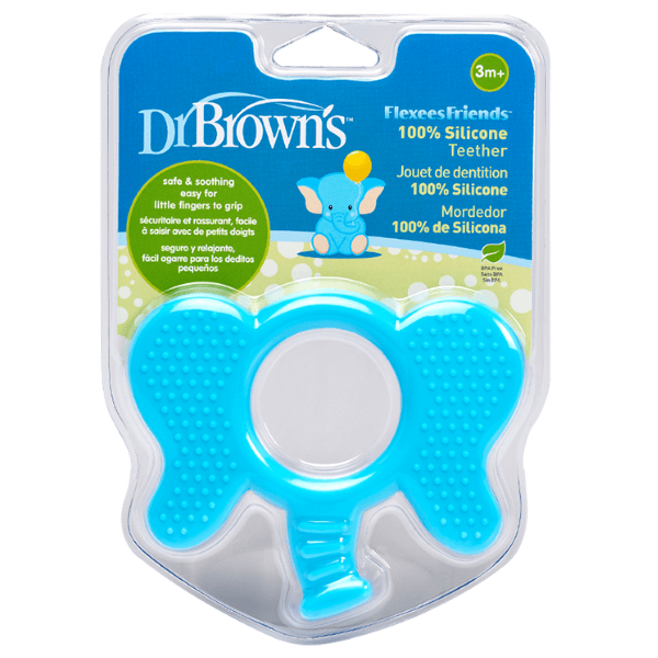 Dr Brown's <<Teethers>> Flexees Friends Teether Elephant 3m+ 1pc (Κρίκος Οδοντοφυΐας Ελέφαντας)