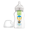 Dr Brown's Natural Flow Options+ Anti-Colic Plastic Baby Bottle WB111002 Bunny with Wide-Neck 330ml (Πλαστικό Μπιμπερό κατά των Κολικών με Φαρδύ Λαιμό)