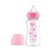 Dr Brown's Natural Flow Options+ Anti-Colic Plastic Baby Bottle WB91801 Pink with Wide-Neck 270ml (Πλαστικό Μπιμπερό κατά των Κολικών με Φαρδύ Λαιμό)