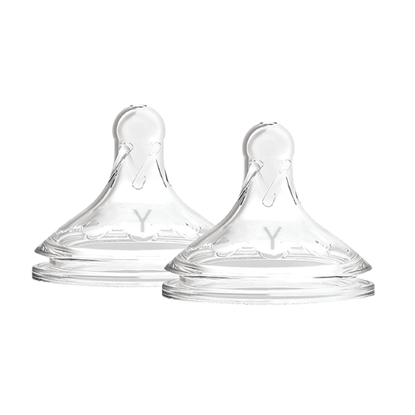 Dr Brown's Natural Flow Wide-Neck Baby Bottle Silicone Nipple Level 4 Y-Cut WNY201  9m+, Fast Flow/Thick Liquid 2pcs (Θηλή Σιλικόνης για Μπιμπερό με Φαρδύ Λαιμό)