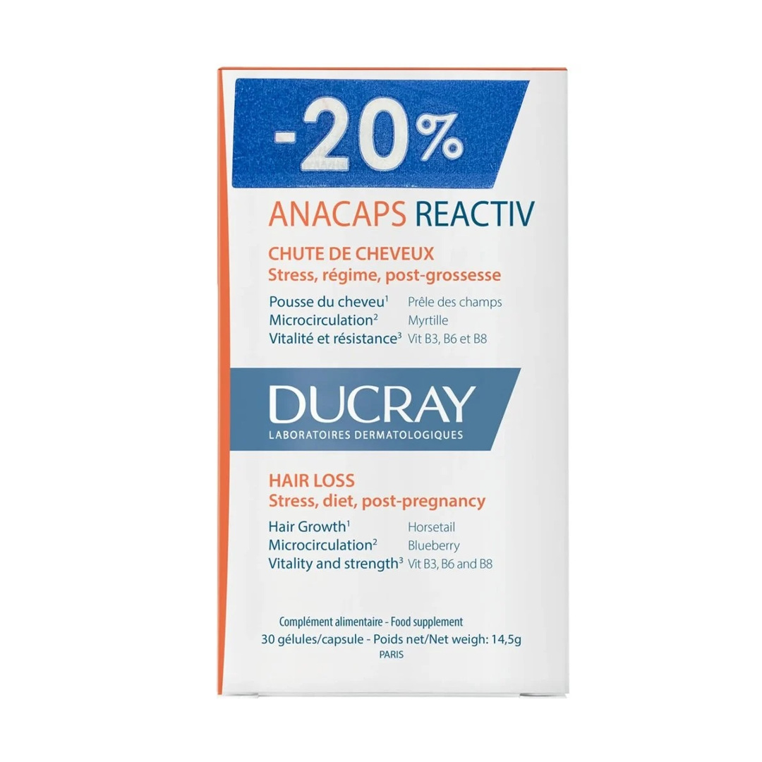 Ducray Anacaps Reactiv 30caps Promo Pack -20% (Συμπλήρωμα Διατροφής για Αντιδραστική Τριχόπτωση) Ducray Anacaps Reactiv 30caps Promo Pack -20% (Συμπλήρωμα Διατροφής για Αντιδραστική Τριχόπτωση)