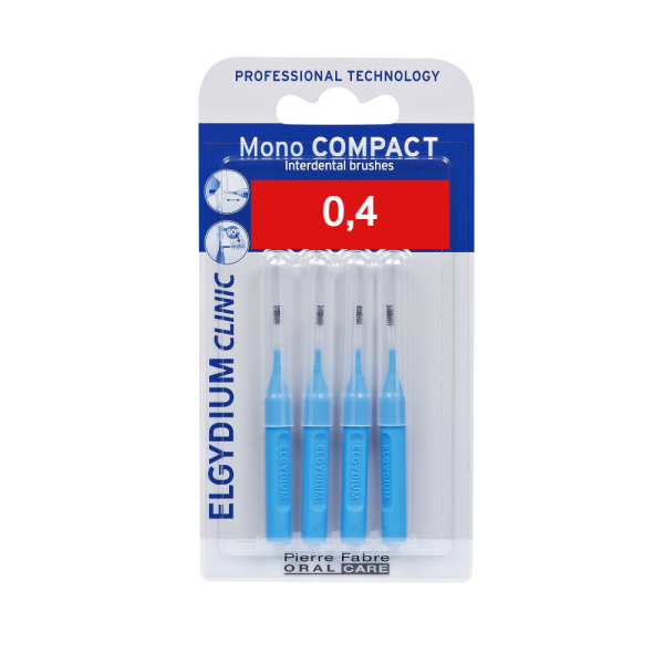 Pierre Fabre Oral Care Elgydium Clinic Mono Compact Interdental Brushes 0.4mm Blue 4pcs (Μεσοδόντια Βουρτσάκια 0.4mm Μπλέ)