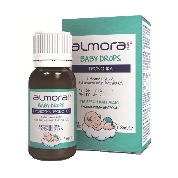 Elpen Almora Plus Baby Drops 8ml (Προβιοτικά σε Πόσιμες Σταγόνες Για Βρέφη & Παιδιά)