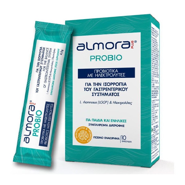 Elpen Almora Plus Probio 10 sachets (Προβιοτικά Με Ηλεκτρολύτες Για Την Ισορροπία Του Γαστρεντερικού Συστήματος)