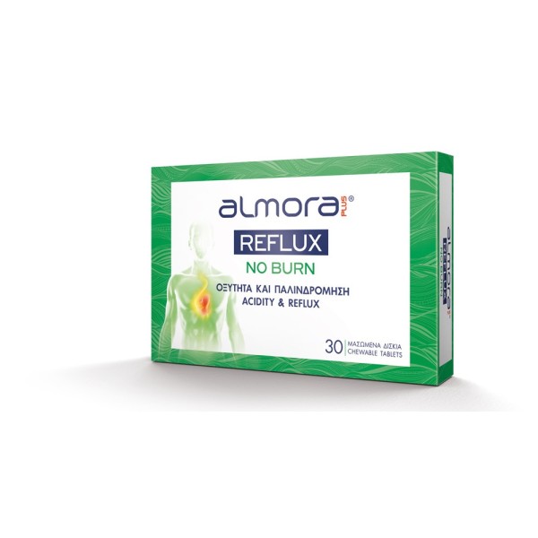 Elpen Almora Plus Reflux No Burn 30chew.tabs (Αντιμετώπιση συμπτωμάτων μη ειδικής δυσπεψίας, οπισθοστερνικού και γαστρικού καύσου (καούρας) και παλινδρόμησης οξέος)