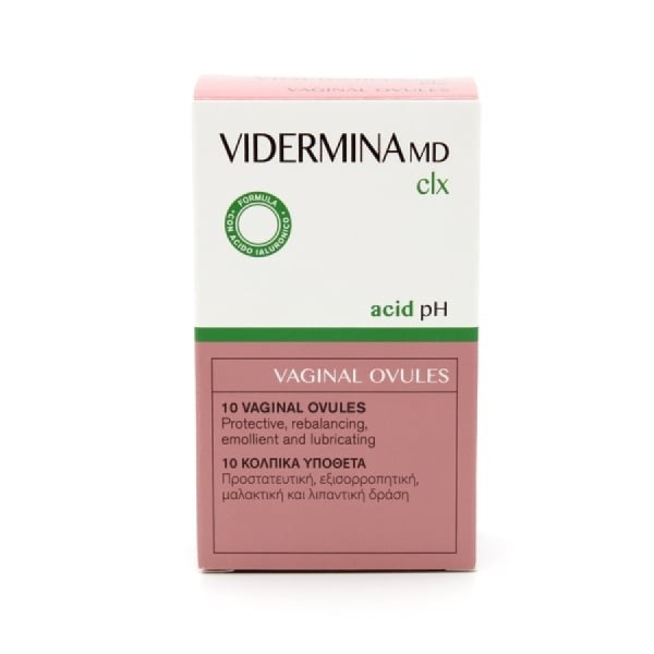 Epsilon Health Vidermina CLX Vaginal Ovules (Κολπικά Υπόθετα 10 τμχ)
