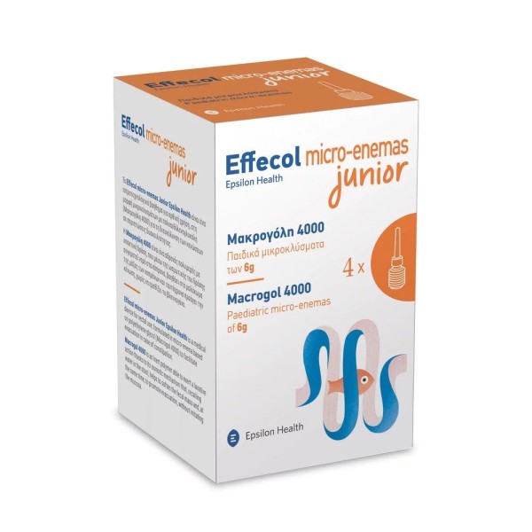 Epsilon Health Effecol Micro-Enemas Junior Macrogol 4000 4x9g (Παιδικά Μικροκλύσματα)