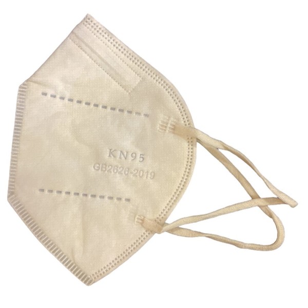 Face Mask Particle Filtering Half NR KN95-FFP2 Beige 1pcs (Μάσκα Υψηλής Προστασίας Σωματιδίων Μίας Χρήσης)