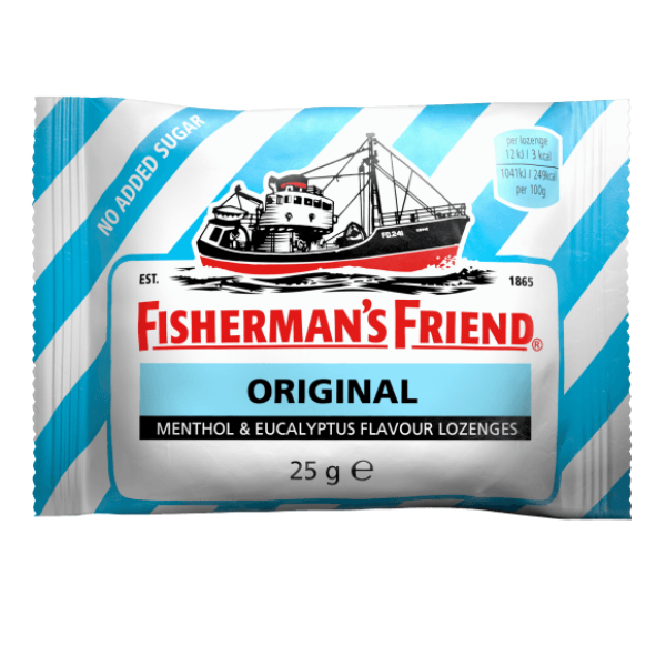 Fisherman's Friend Sugar Free Lozenges Original Menthol & Eucalyptus Flavour 25gr (Καραμέλες με Γεύση Μινθόλης & Ευκάλυπτου χωρίς Ζάχαρη για τον Ερεθισμένο Λαιμό & το Βήχα)